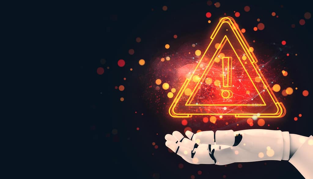 Illustration showing AI risks