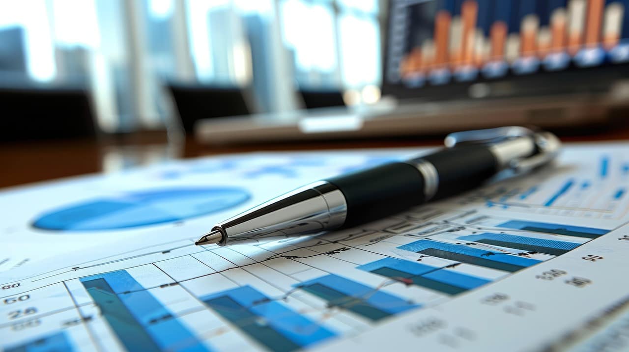 A pen laying on top of accounting papers